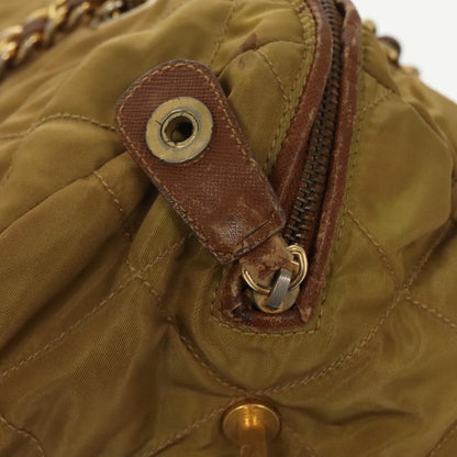 Prada Chain Shoulder Bag Tessuto, BEIGE, NYLON, Shoulder bag