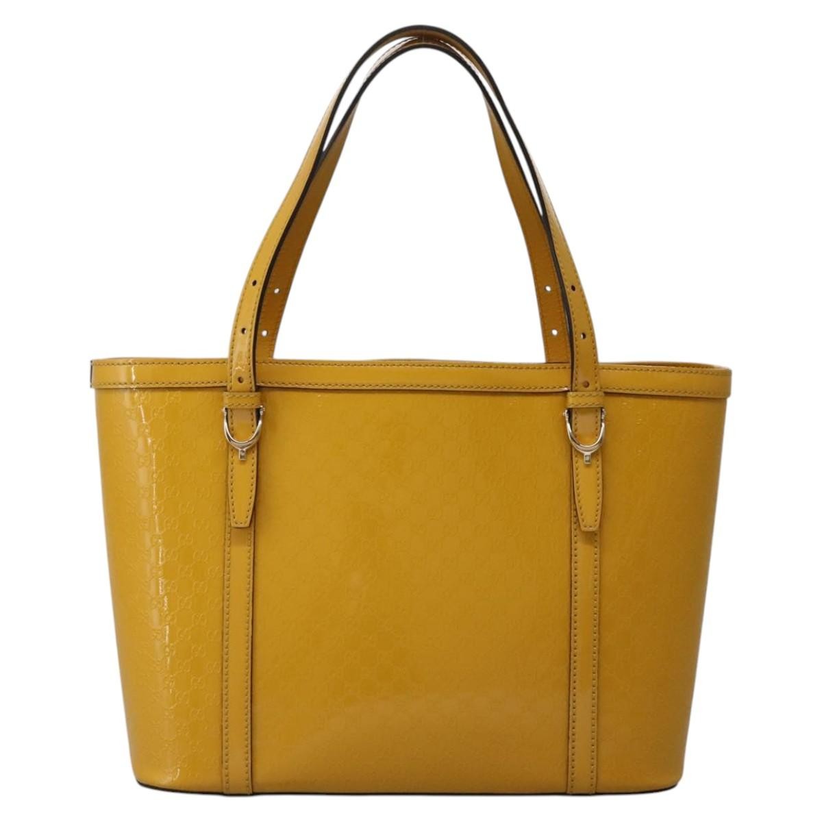 Gucci Nice Tote Microguccissima Patent, YELLOW, PATENT_LEATHER, Tote bag