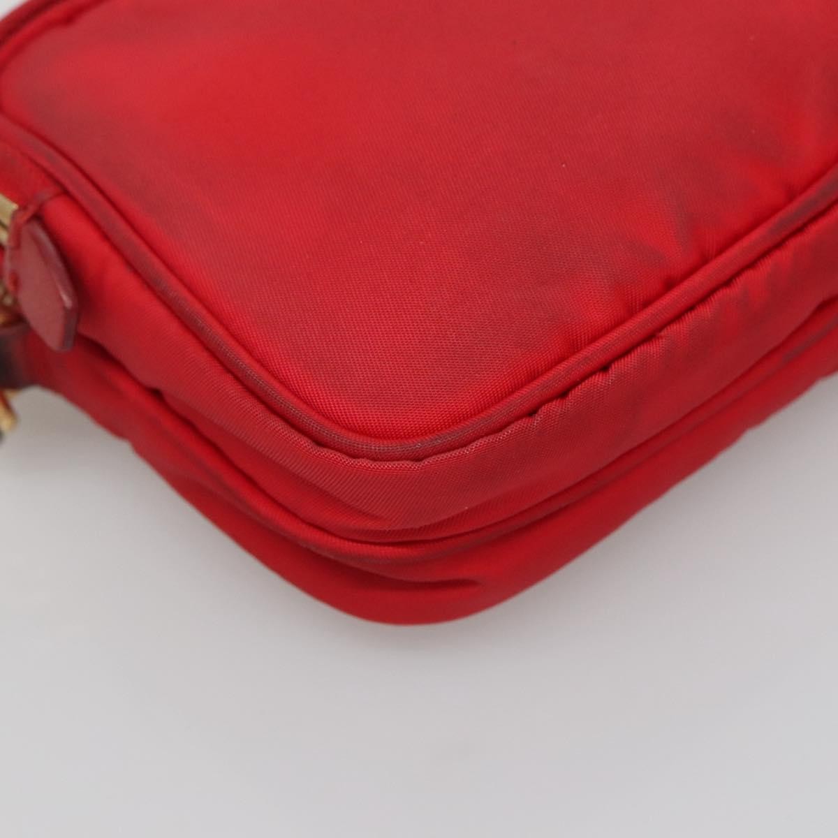 Prada Double Zip Shoulder Bag Nylon, RED, NYLON, Shoulder bag