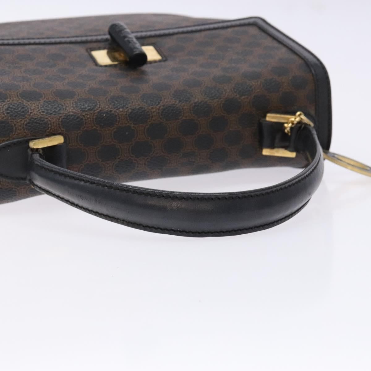 Celine Vintage Convertible Top Handle Bag Macadam Coated Canvas, BLACK, CANVAS, Handbag