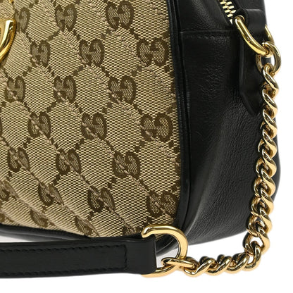 Gucci GG Marmont Shoulder Bag Diagonal Quilted GG Canvas with Leather, BEIGE, CANVAS, Shoulder bag