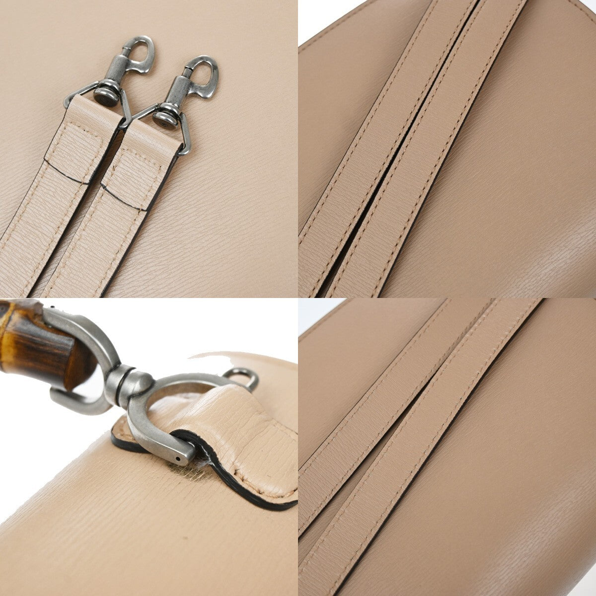 Gucci Bamboo 1947 Top Handle Bag Leather, BEIGE, LEATHER, Handbag