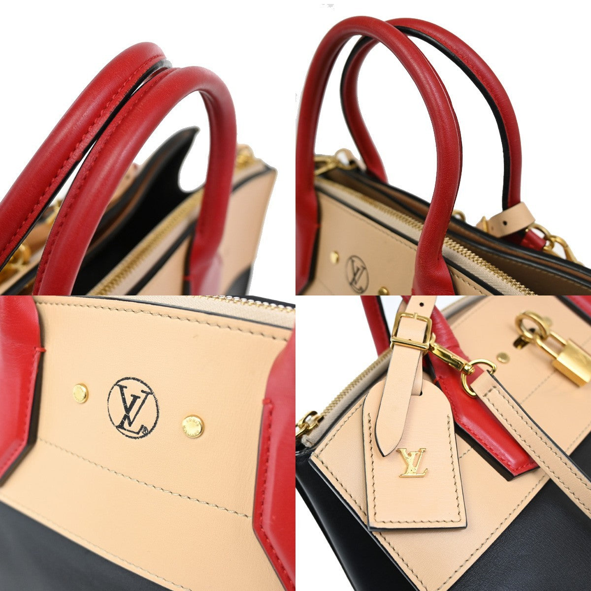 Louis Vuitton City Steamer Handbag Leather, BLACK, LEATHER, Handbag