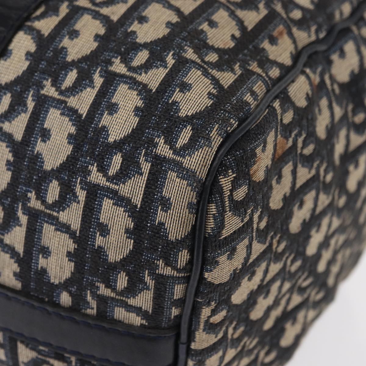 Christian Dior Vintage Trotter Boston Bag Canvas, NAVY, CANVAS, Travel bag