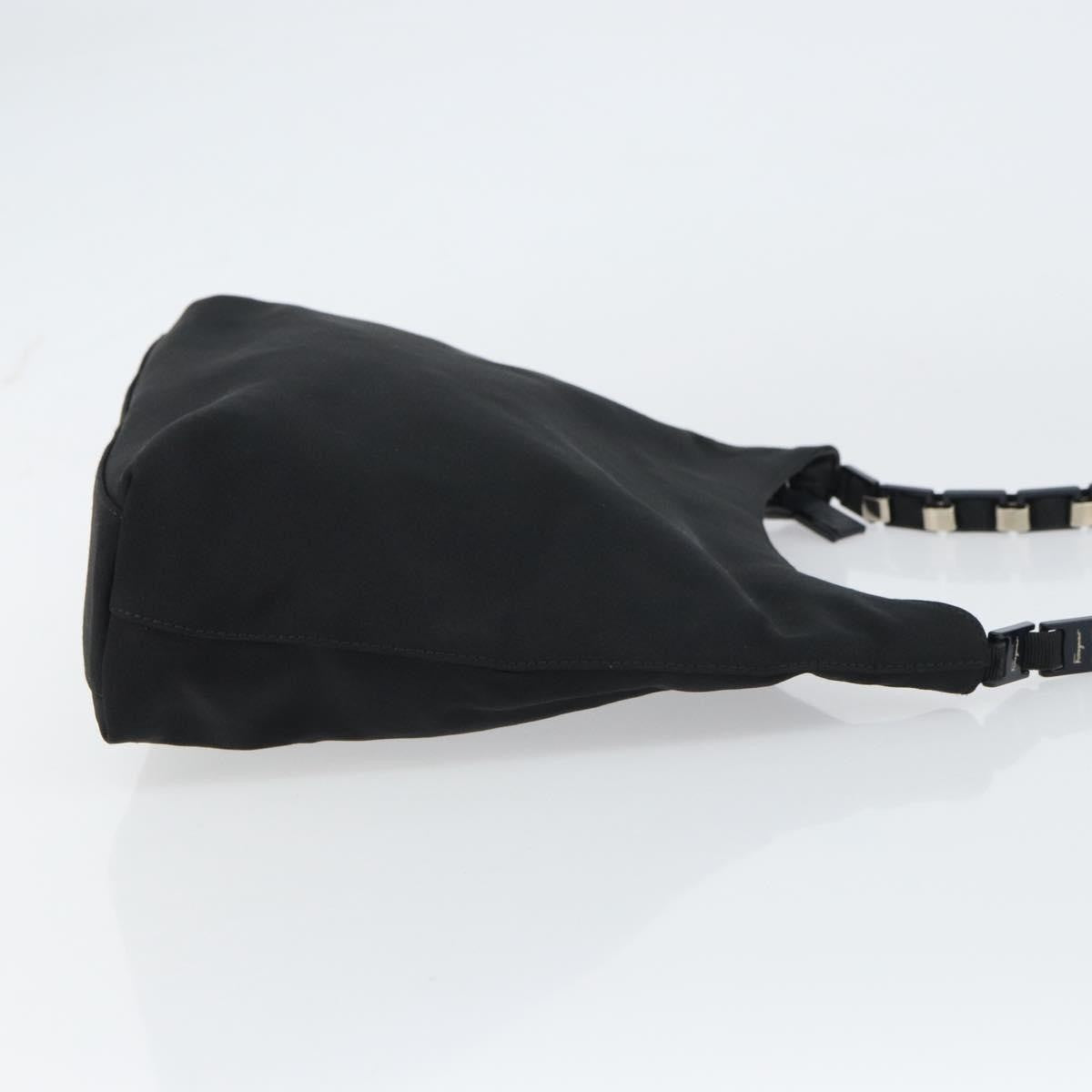 Salvatore Ferragamo Vala Shoulder Bag Nylon, BLACK, NYLON, Shoulder bag