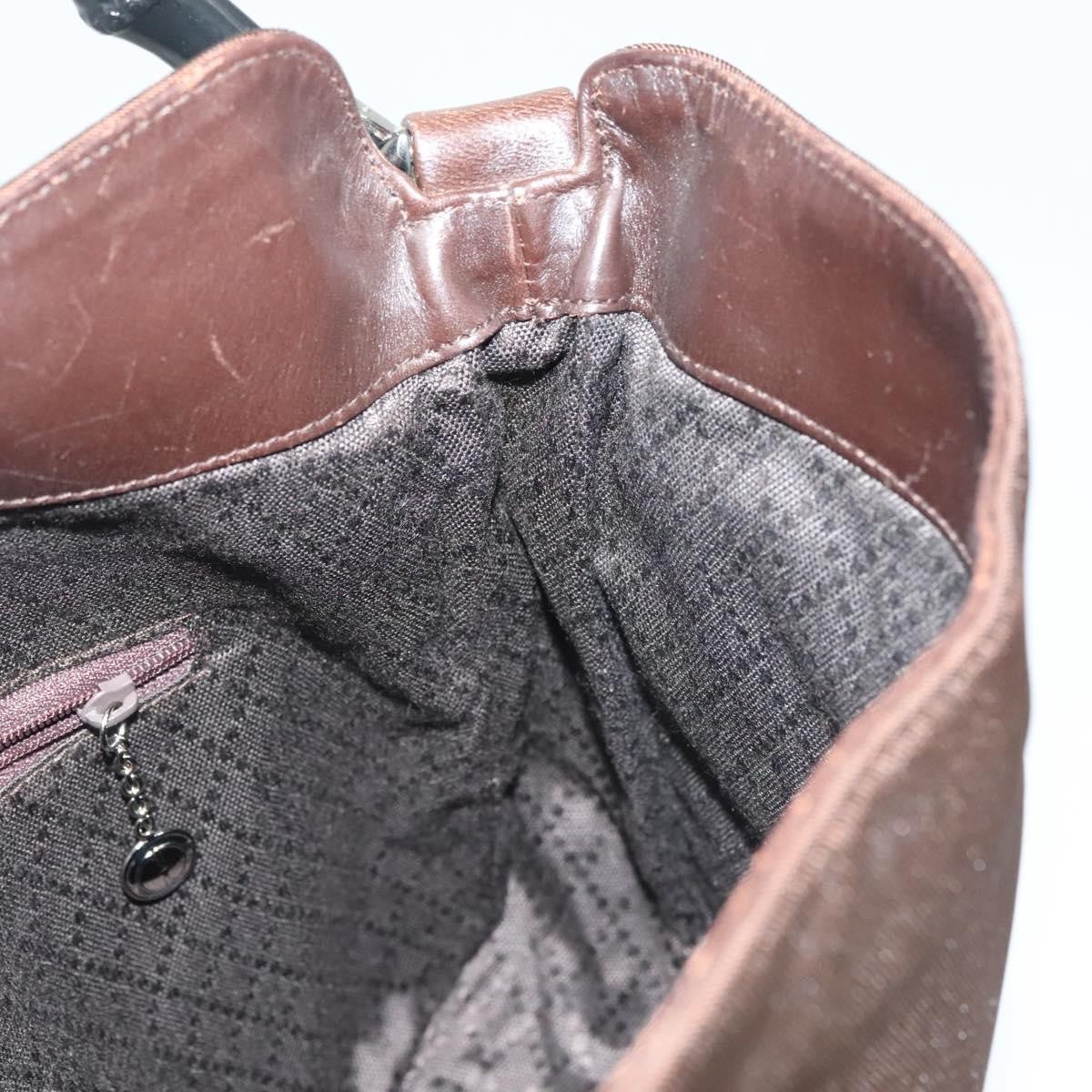 Gucci Vintage Bamboo Handle Tote Nylon, BROWN, NYLON, Tote bag