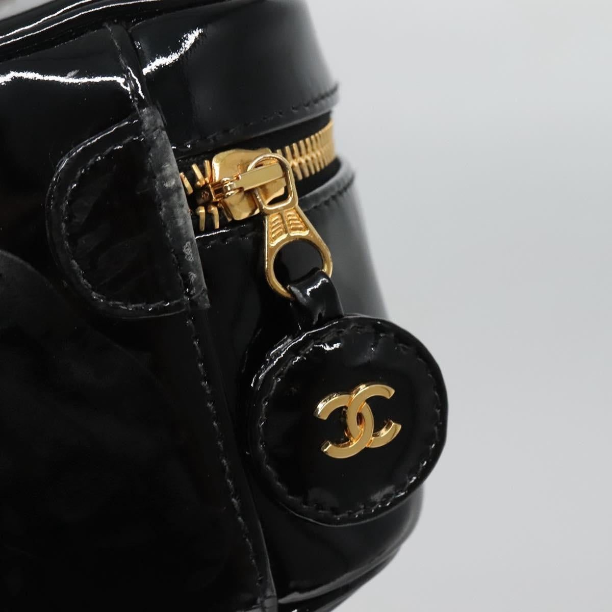 Chanel Vanity pouch Leather, BLACK, PATENT_LEATHER, Toiletry Case