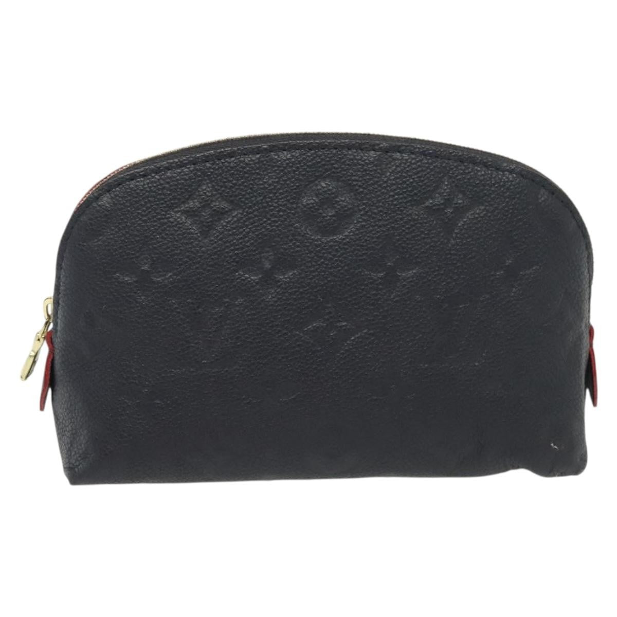 Louis Vuitton Cosmetic Pouch Monogram Empreinte Leather, NAVY, LEATHER, Toiletry Case