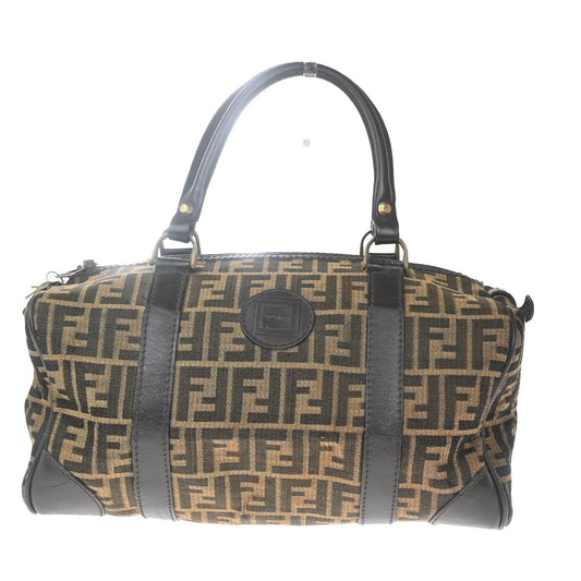 Fendi Convertible Boston Bag Zucca Canvas, BROWN, CANVAS, Travel bag