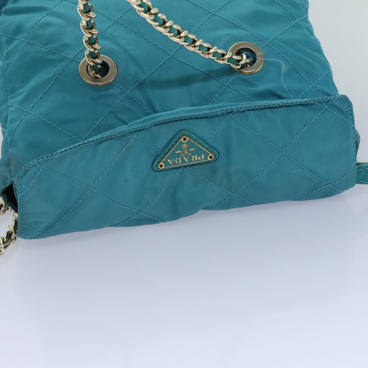 Prada Chain Shoulder Bag Tessuto, BLUE, NYLON, Shoulder bag