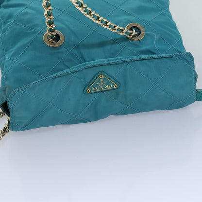 Prada Chain Shoulder Bag Tessuto, BLUE, NYLON, Shoulder bag