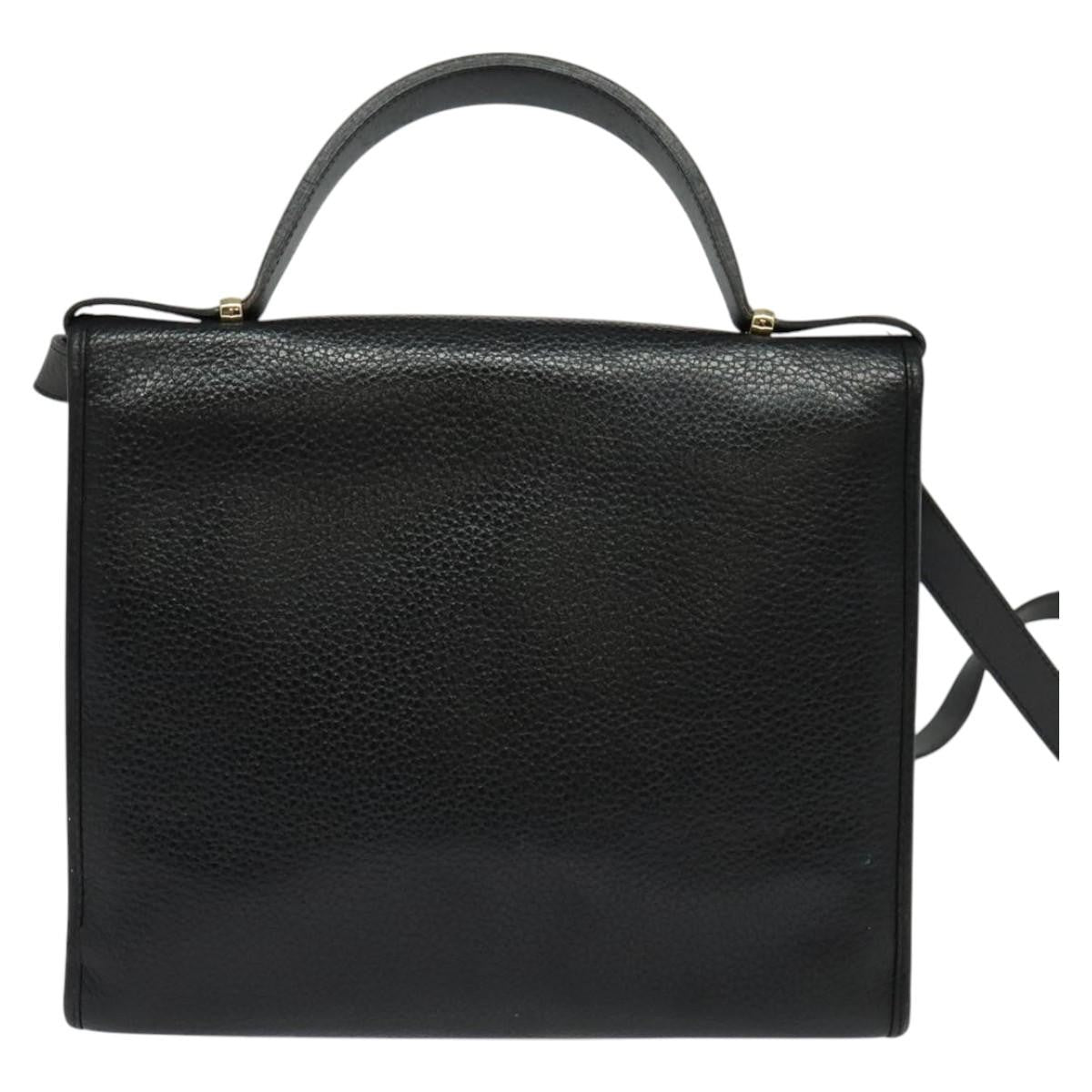 Christian Dior Vintage CD Handbag Leather, BLACK, LEATHER, Handbag