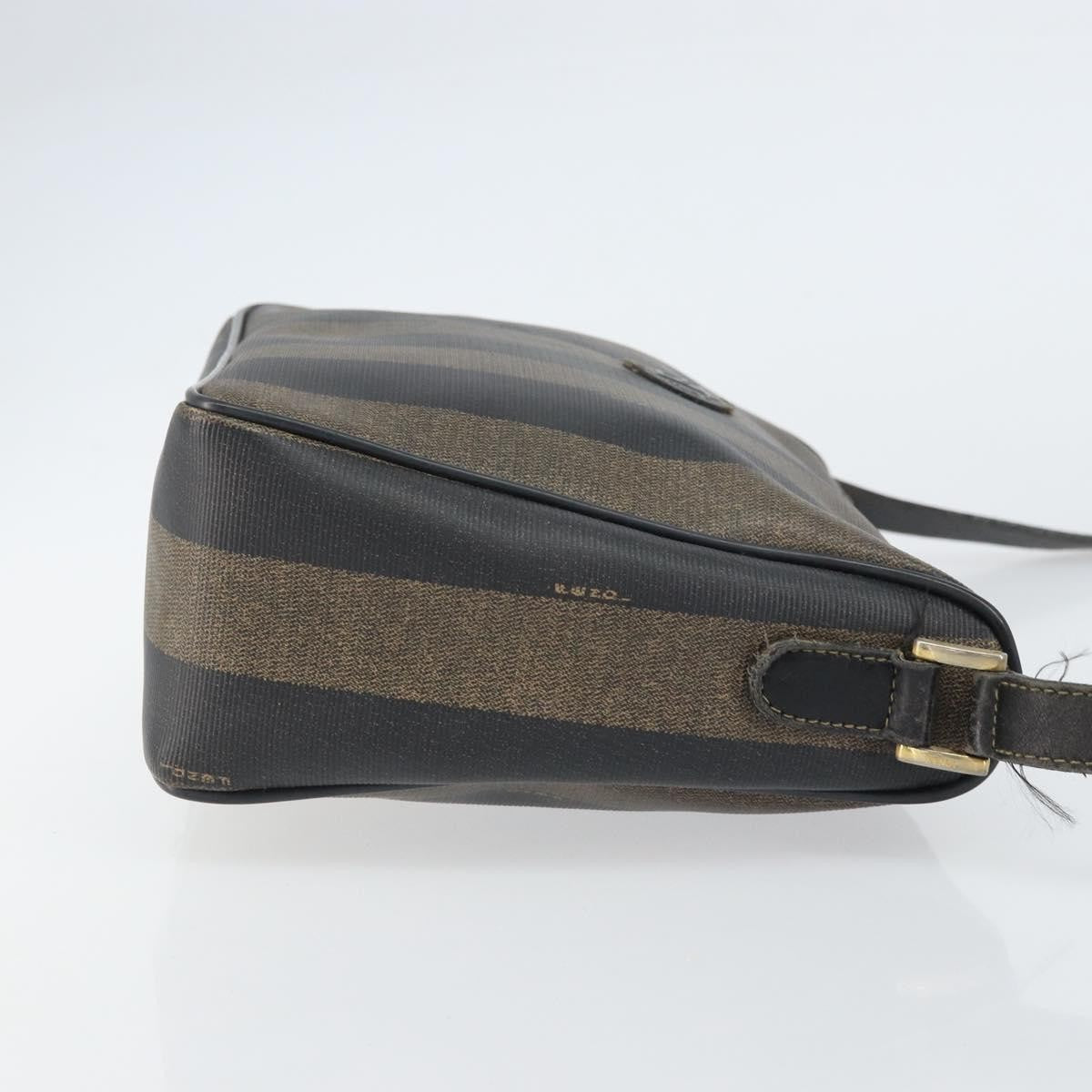 Fendi Vintage Pequin Shoulder bag Pequin, BROWN, CANVAS, Shoulder bag