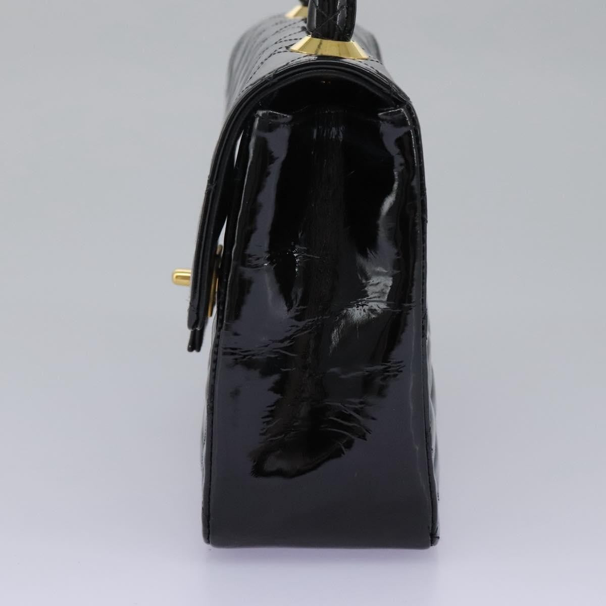 Chanel CC Turnlock Top Handle Flap Bag Patent leather, BLACK, PATENT_LEATHER, Handbag