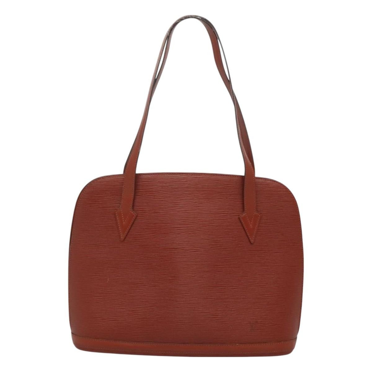 Louis Vuitton Lussac Handbag Epi Leather, BROWN, LEATHER, Shoulder bag