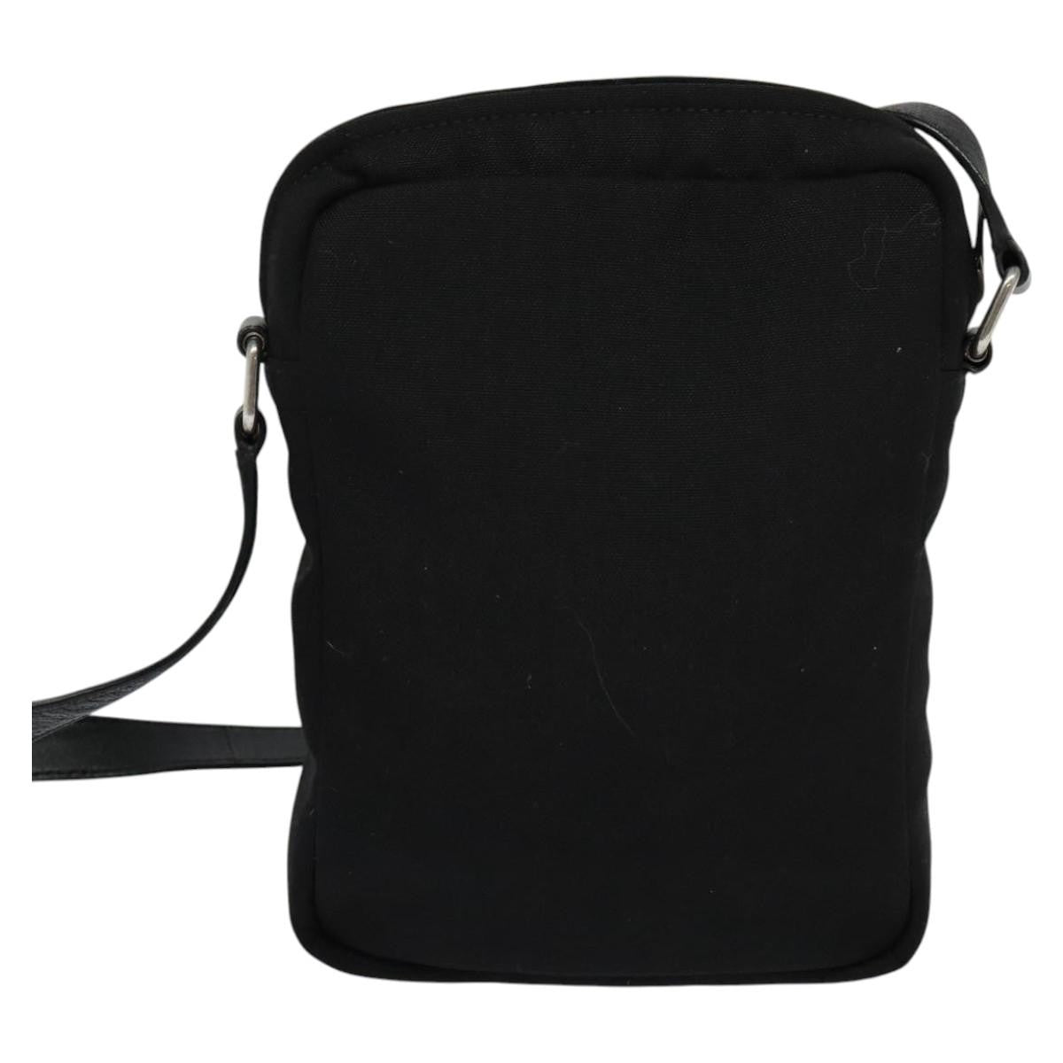 Saint Laurent Front Pocket Crossbody Bag Canvas, BLACK, CANVAS, Shoulder bag