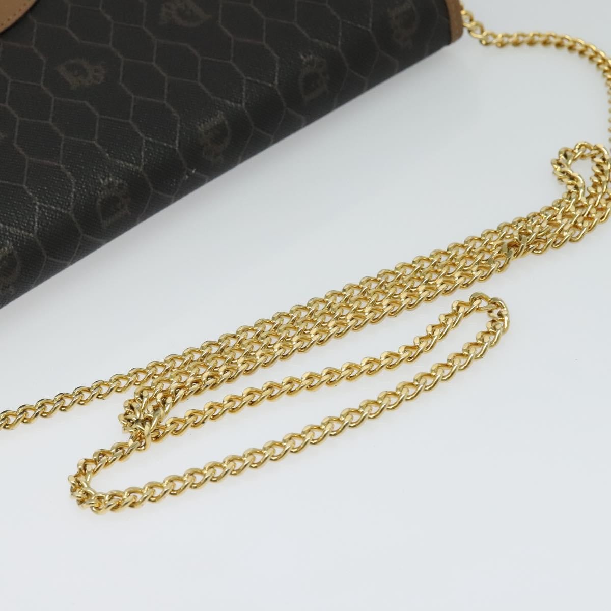 Christian Dior Vintage Honeycomb chain Canvas, BLACK, CANVAS, Handbag