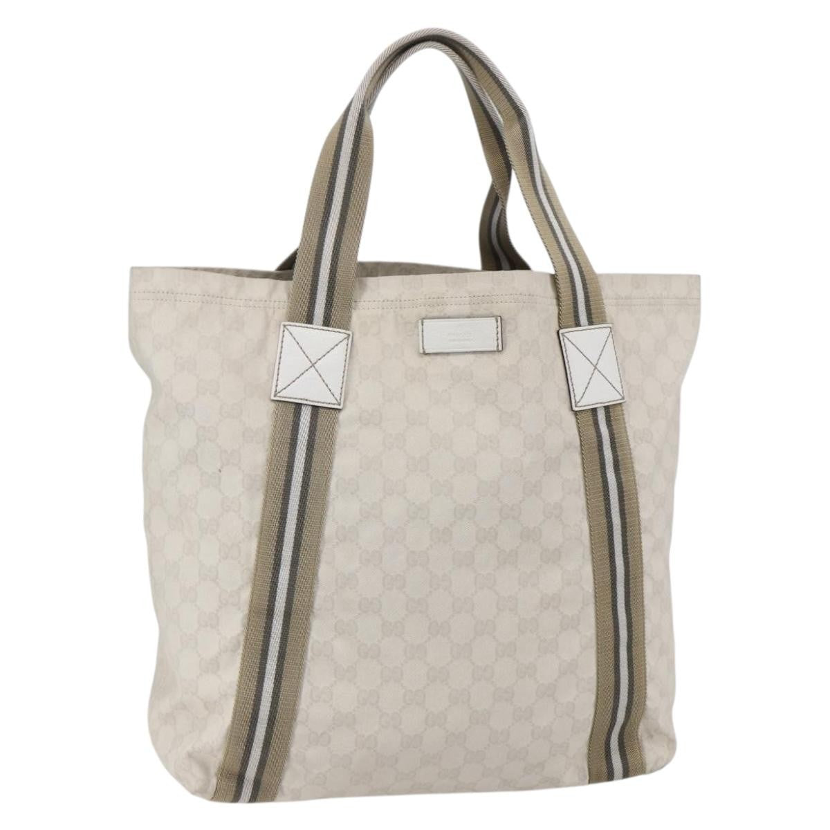 Gucci Original Web Tote GG Canvas, BEIGE, CANVAS, Tote bag