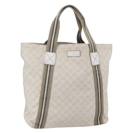 Gucci Original Web Tote GG Canvas, BEIGE, CANVAS, Tote bag
