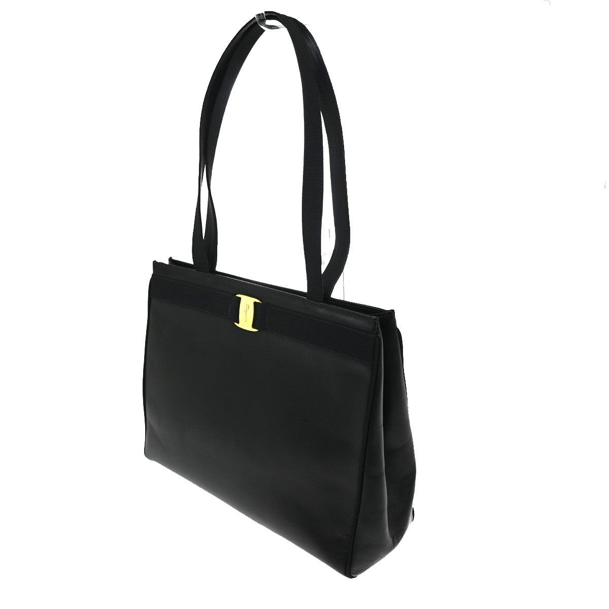 Salvatore Ferragamo Vala tote Leather, BLACK, LEATHER, Tote bag