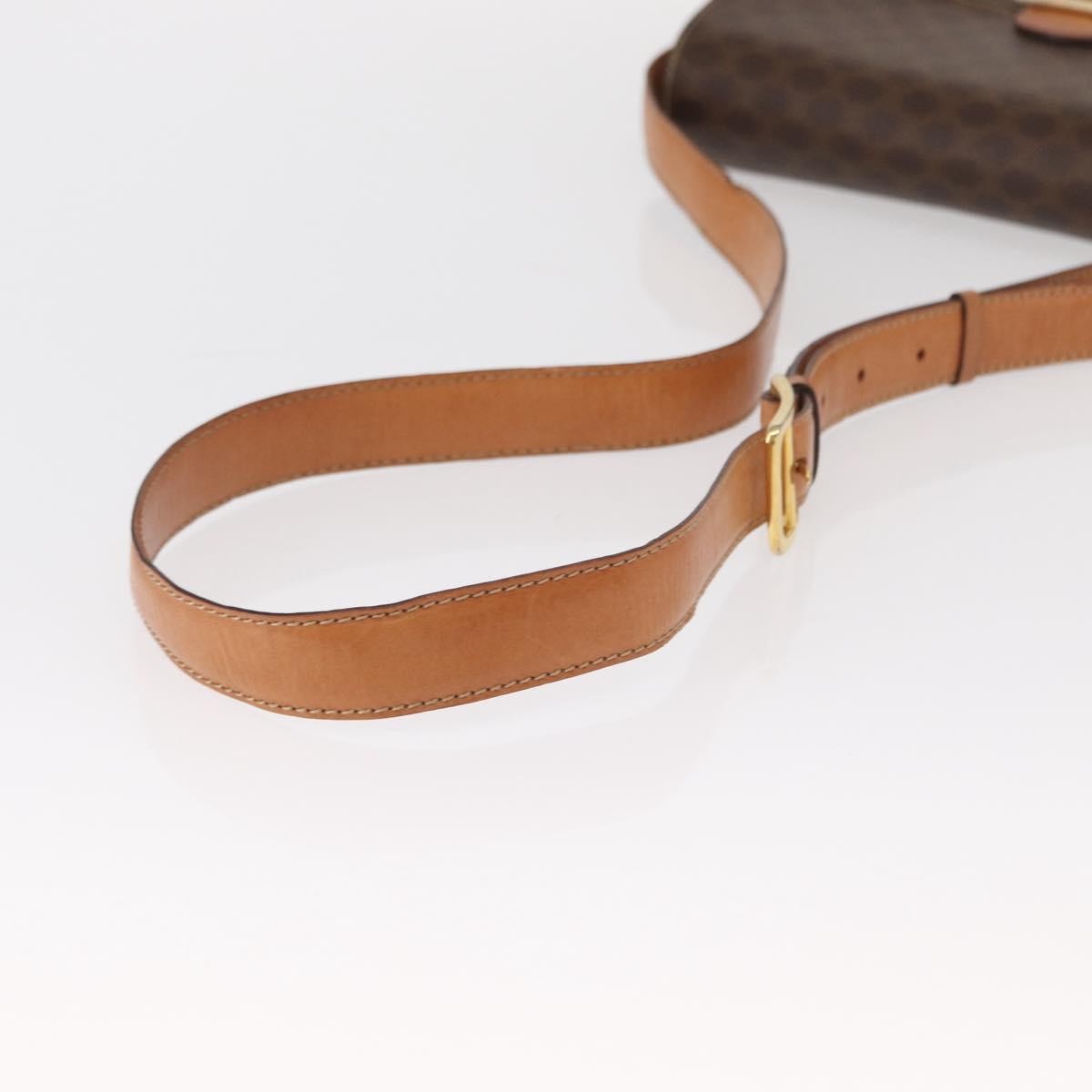 Celine Macadam Shoulder Bag PVC Leather, BROWN, CANVAS, Shoulder bag