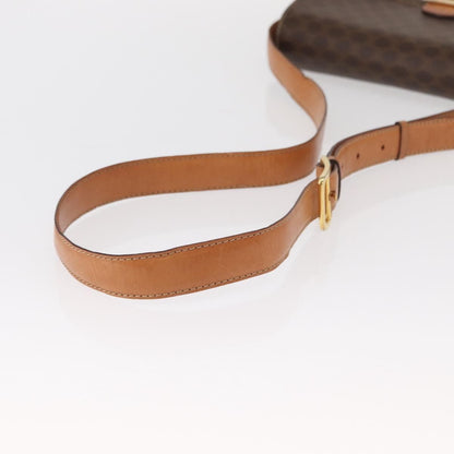 Celine Macadam Shoulder Bag PVC Leather, BROWN, CANVAS, Shoulder bag