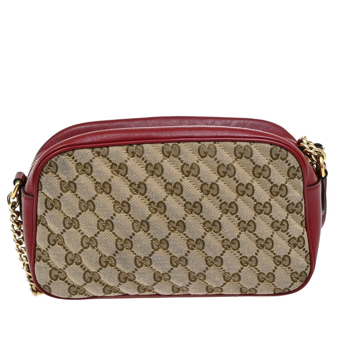 Gucci GG Marmont Shoulder Bag Diagonal Quilted GG Canvas with Leather, BEIGE, CANVAS, Shoulder bag