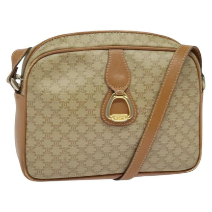 Celine Macadam Shoulder Bag PVC Leather, BEIGE, CANVAS, Shoulder bag