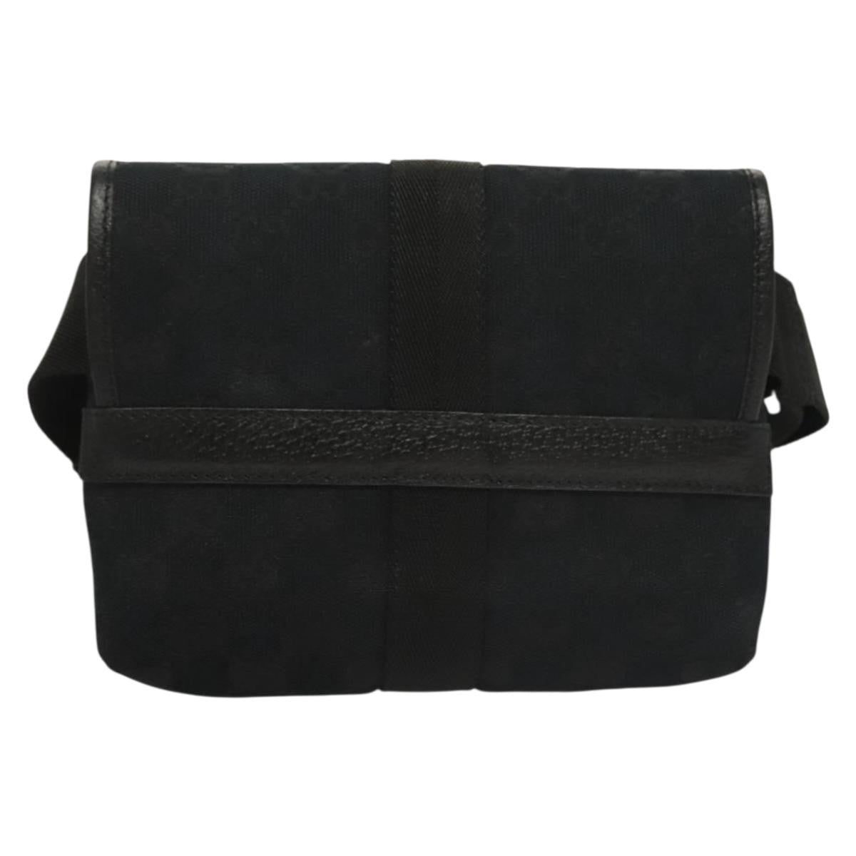Gucci Buckle Belt Bag GG Canvas, Black, Canvas, Belt