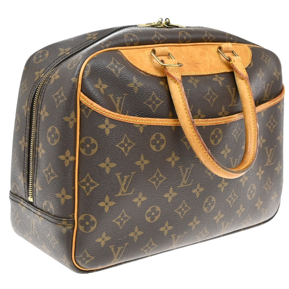 Louis Vuitton Deauville Handbag Monogram Canvas, BROWN, LEATHER, Handbag