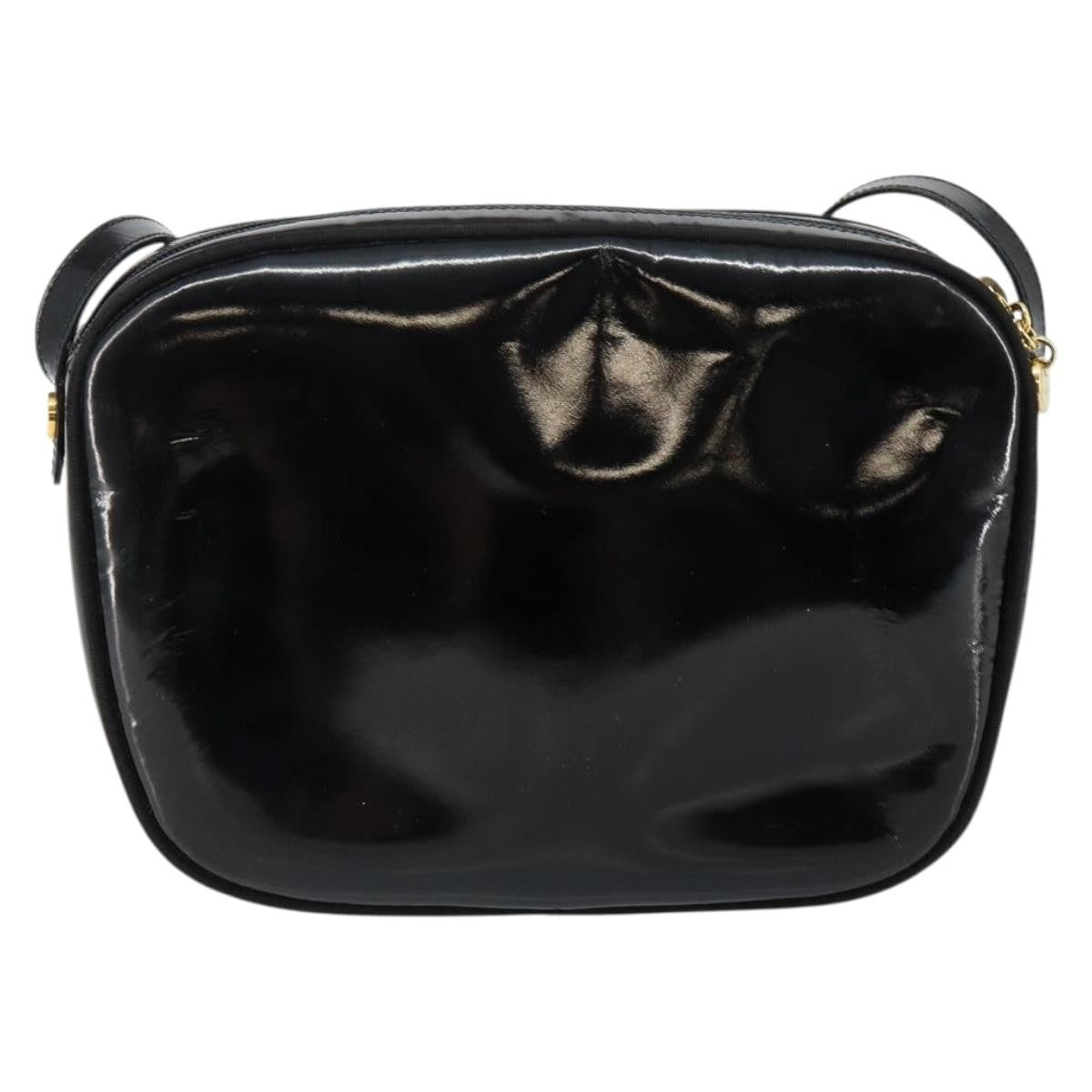 Salvatore Ferragamo Vala Shoulder Bag Patent Leather, BLACK, PATENT_LEATHER, Shoulder bag