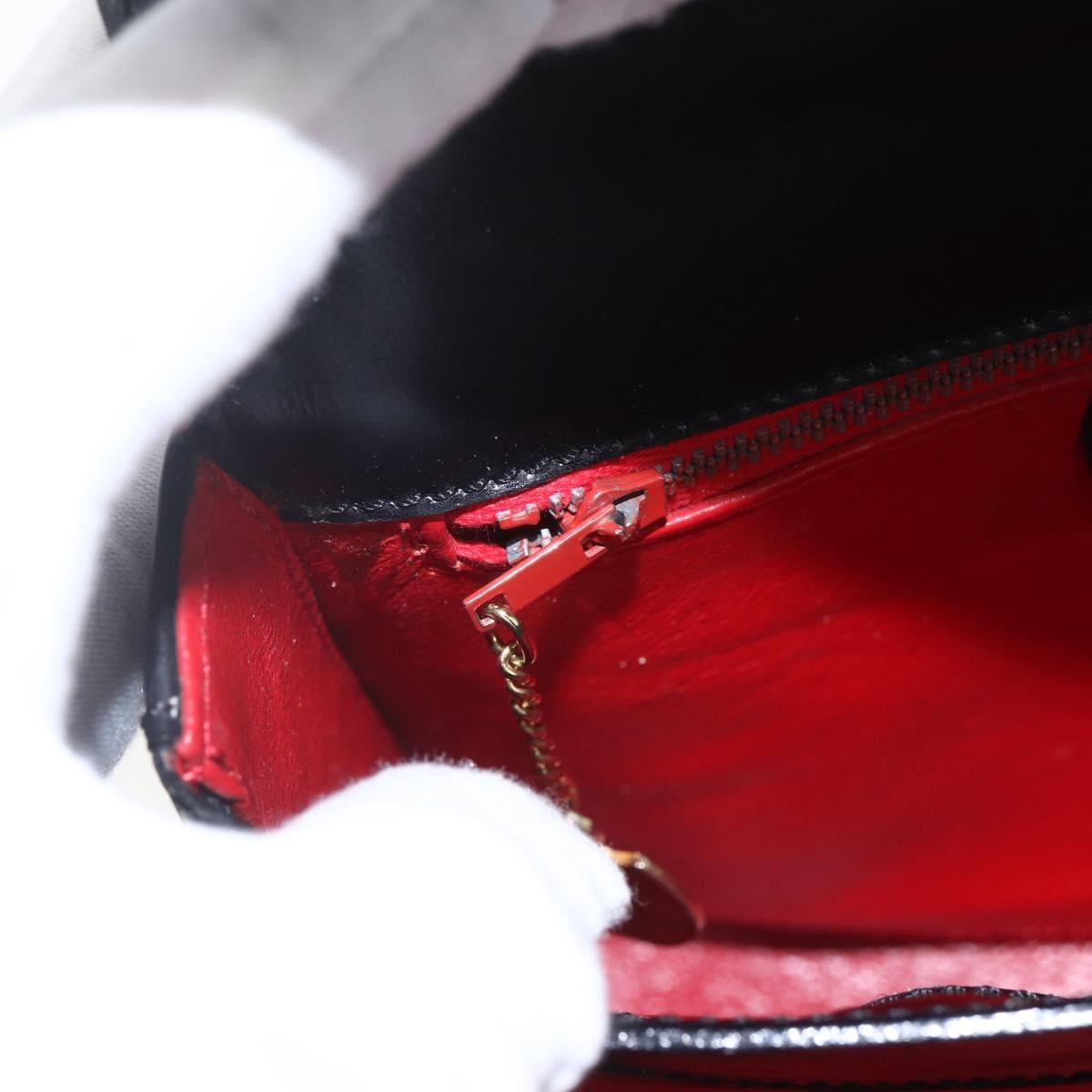 Celine Vintage Circle Logo Crossbody Bag Leather, BLACK, LEATHER, Shoulder bag