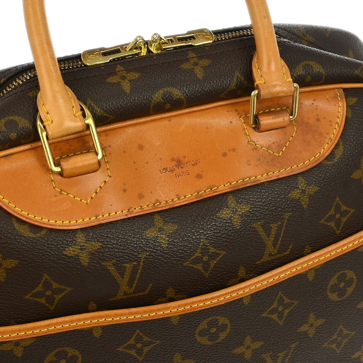 Louis Vuitton Deauville Handbag Monogram Canvas, BROWN, CANVAS, Handbag