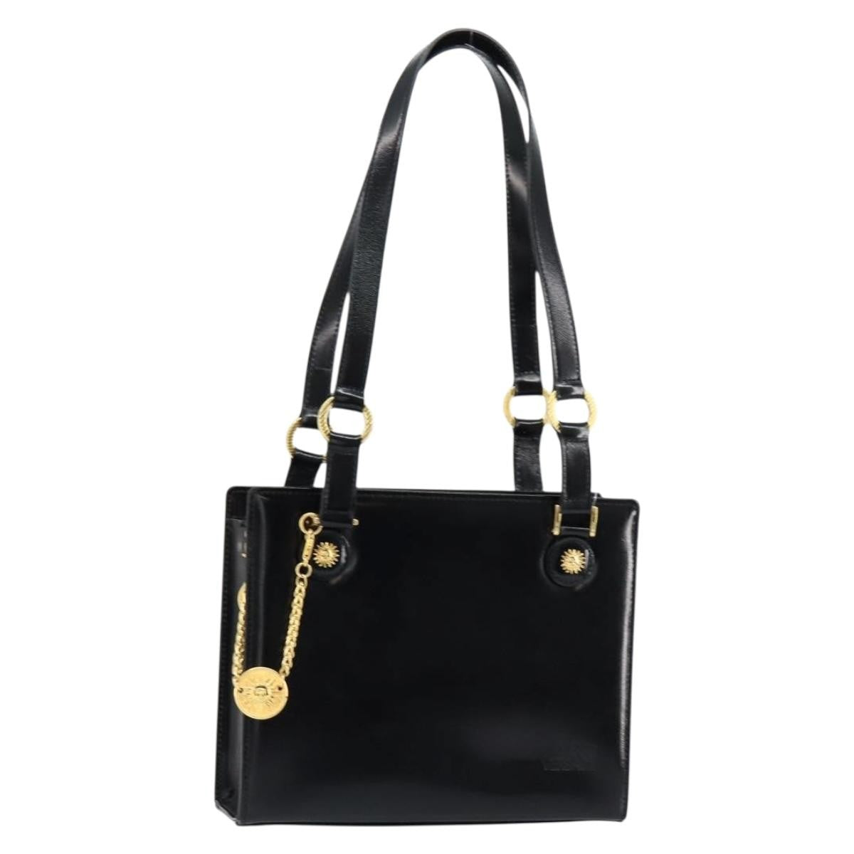 Versace Vintage Shoulder Bag Leather, BLACK, LEATHER, Tote bag