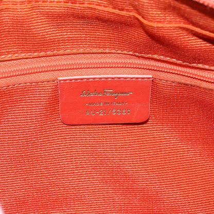 Salvatore Ferragamo Gancini Shoulder Bag Canvas, ORANGE, CANVAS, Shoulder bag