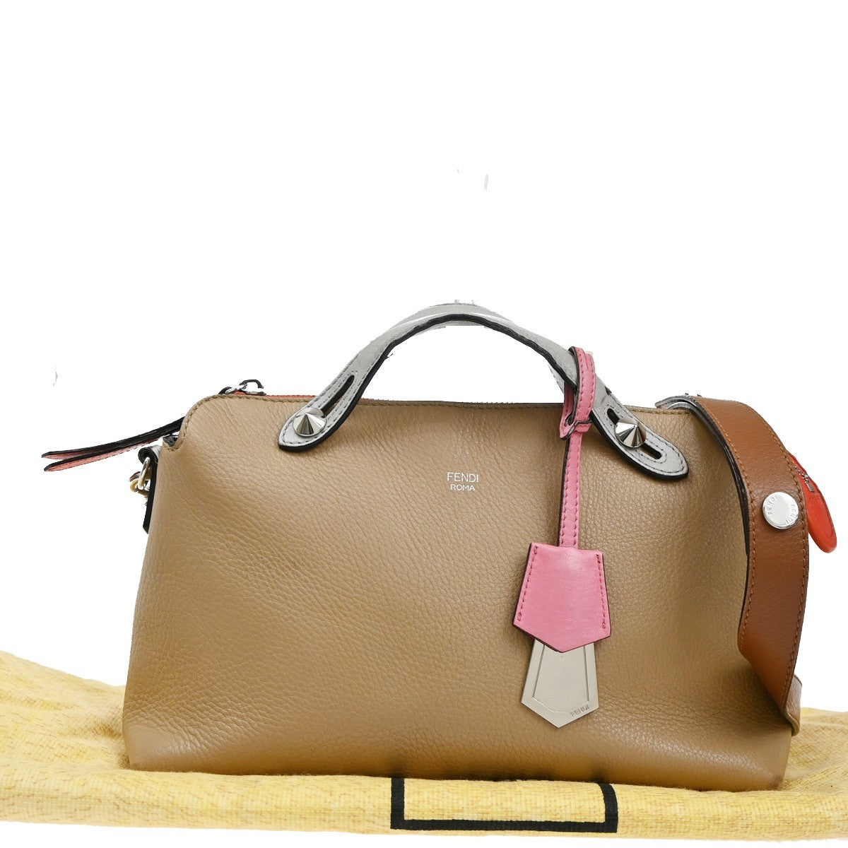 Fendi By The Way Satchel Leather, BEIGE, LEATHER, Handbag