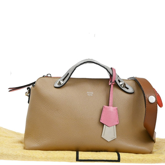 Fendi By The Way Satchel Leather, BEIGE, LEATHER, Handbag
