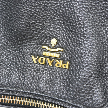 Prada Vintage Handbag Leather, Black, Leather, Handbag