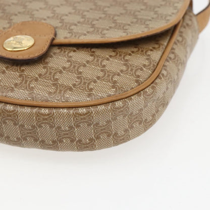 Celine Vintage Macadam Shoulder Bag Canvas, BEIGE, PVC, Shoulder bag