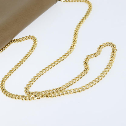 Christian Dior Vintage Chain Flap Shoulder Bag Leather, BEIGE, LEATHER, Shoulder bag