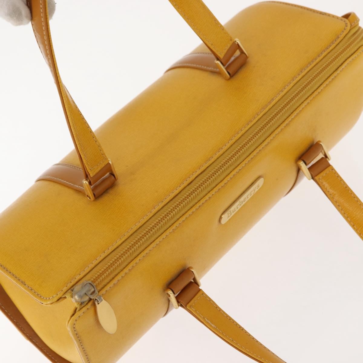 Burberry Vintage Handbag Leather, YELLOW, LEATHER, Handbag
