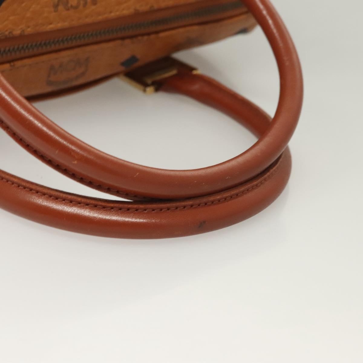 MCM Visetos Handbag Canvas and Leather, BROWN, CANVAS, Handbag