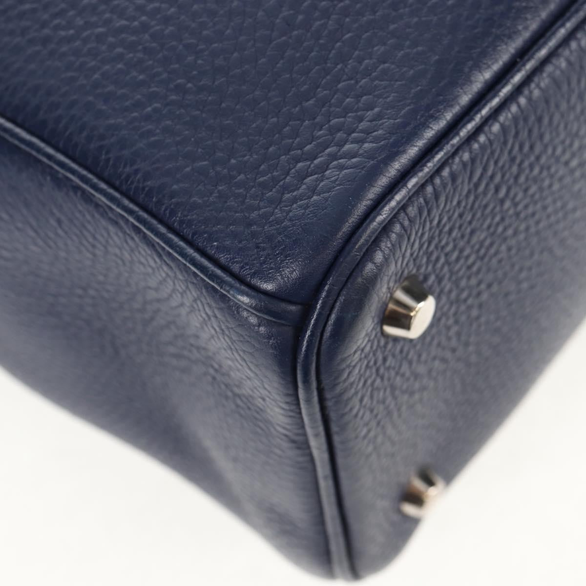 Christian Dior Diorissimo Tote Pebbled Leather, NAVY, LEATHER, Tote bag