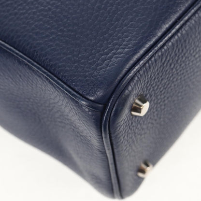 Christian Dior Diorissimo Tote Pebbled Leather, NAVY, LEATHER, Tote bag