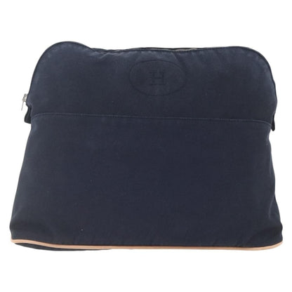 Hermes Bolide Travel Pouch Canvas, NAVY, CANVAS, Clutche & pouche
