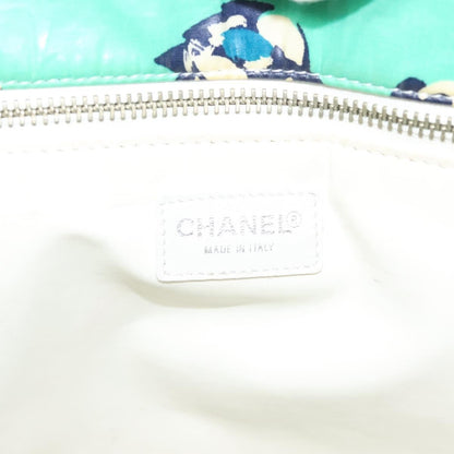 Chanel Vintage Floral Tote Nylon, GREEN, NYLON, Tote bag