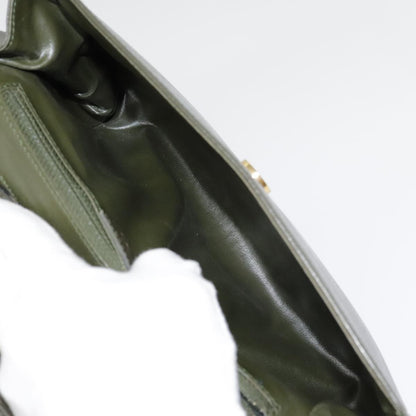 Celine Vintage Circle Logo Crossbody Bag Leather, KHAKI, LEATHER, Crossbody bag