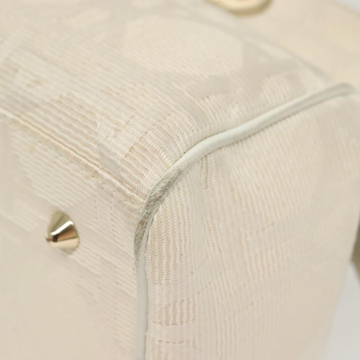 Christian Dior Cannage Handbag Canvas, WHITE, CANVAS, Handbag