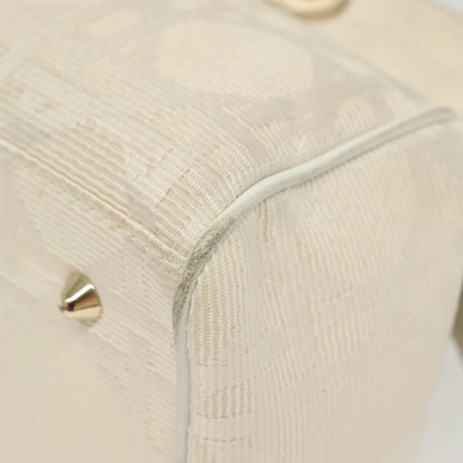 Christian Dior Cannage Handbag Canvas, WHITE, CANVAS, Handbag