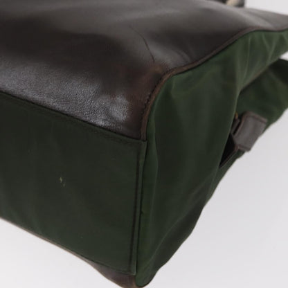 Prada Vintage Tote Tessuto with Leather, BROWN, NYLON, Tote bag